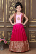Kids Wedding Designer Pink Georgette Lehenga Choli - Aaradhna | Grocsy