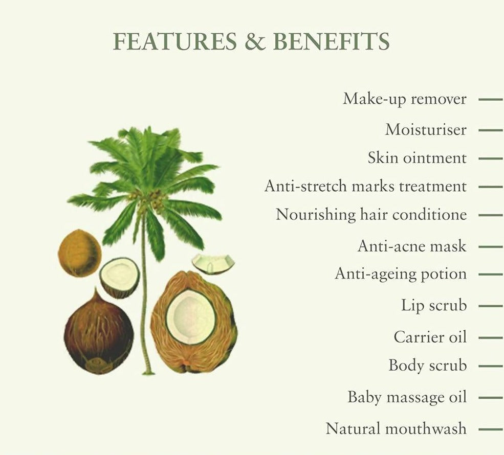 Just Herbs Unprocessed Extra Virgin Coconut Oil | Grocsy