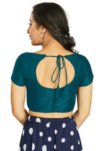 Aastha Fashion Women's Teal Art Silk Designer Festive Wear Readymade Blouse | Grocsy
