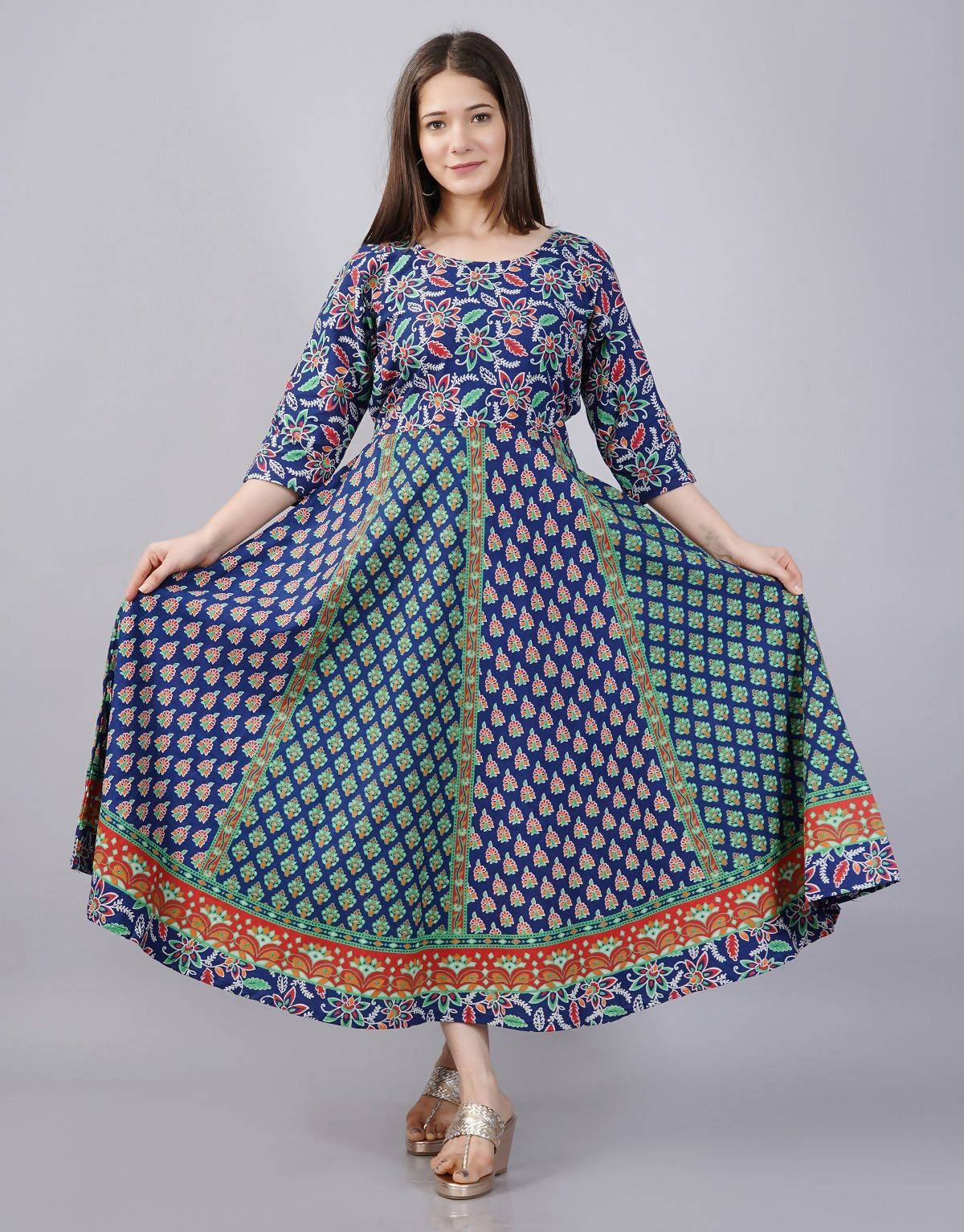 Vamika Multicolor Cotton Printed Party/Casual Wear Kurti (GAM27K) | Grocsy