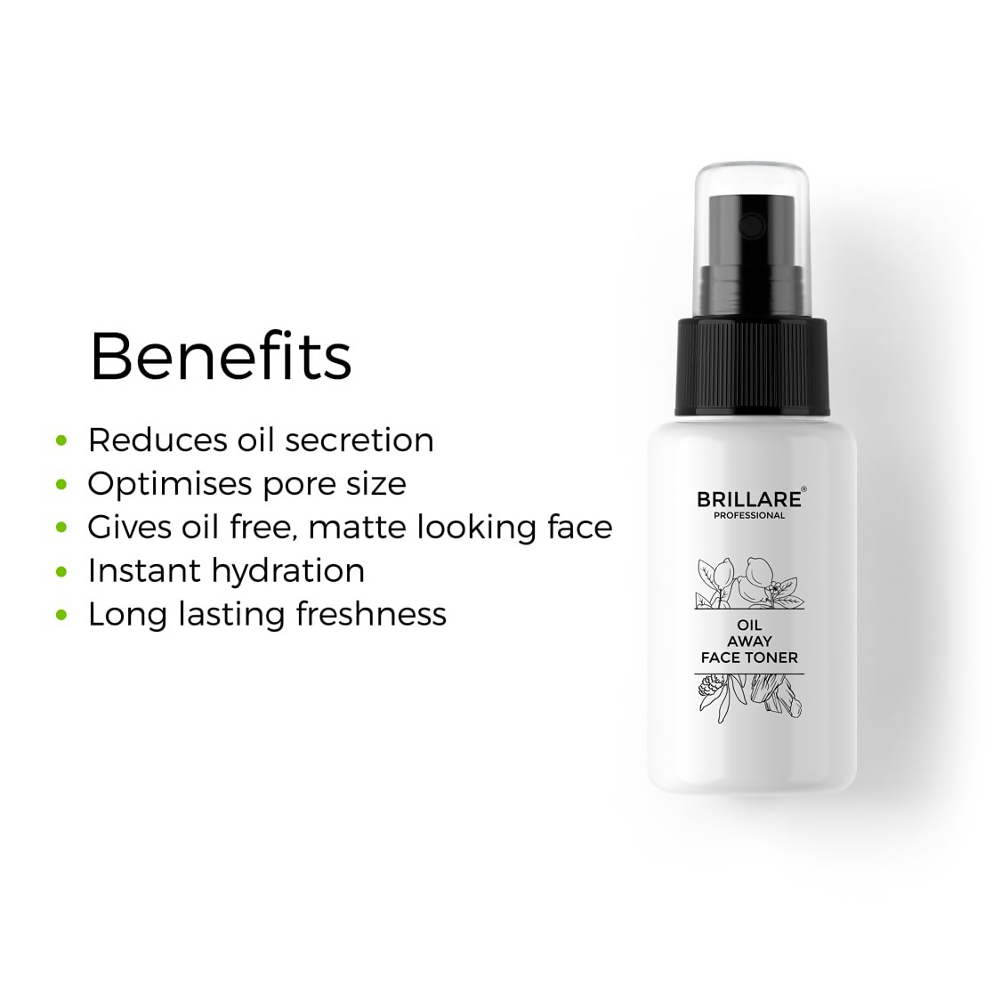 Brillare Oil Away 100% Natural Face Toner With Tea Tree Lemon and Zinc | Grocsy