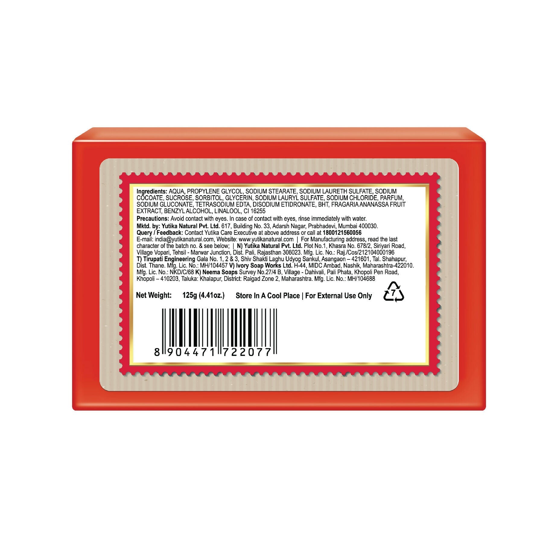 Nisha Strawberry Body Cleansing Soap Bar | Grocsy
