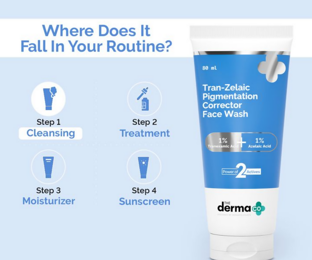 The Derma Co Tran-Zelaic Pigmentation Corrector Face Wash | Grocsy