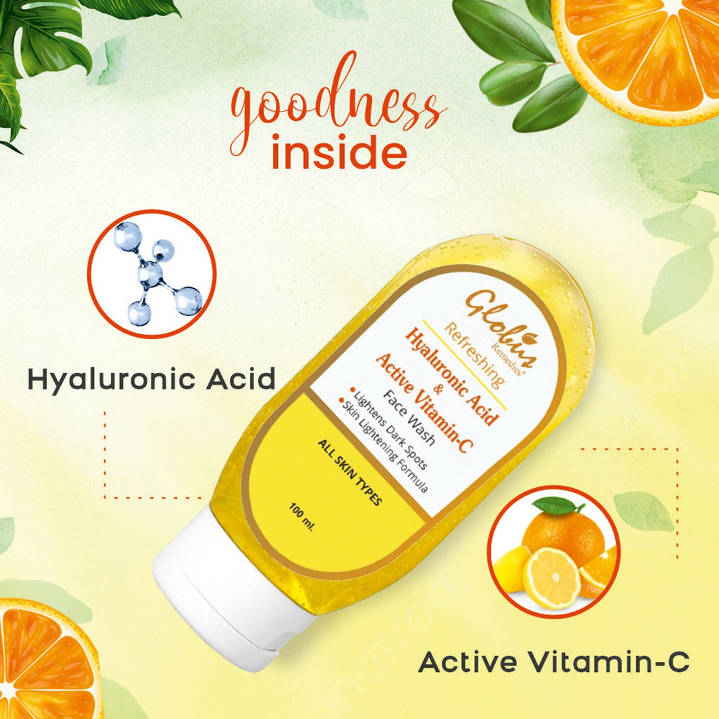 Globus Remedies Hyaluronic Acid & Vitamin C Face wash | Grocsy