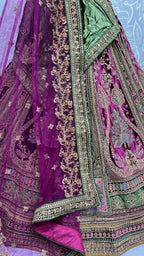 Jyoti Fashion Women's Purple Velvet Fancy Patch, Multi Thread Embroidered, Zircon Diamond, Sequins Work Wedding Lehenga Choli | Grocsy