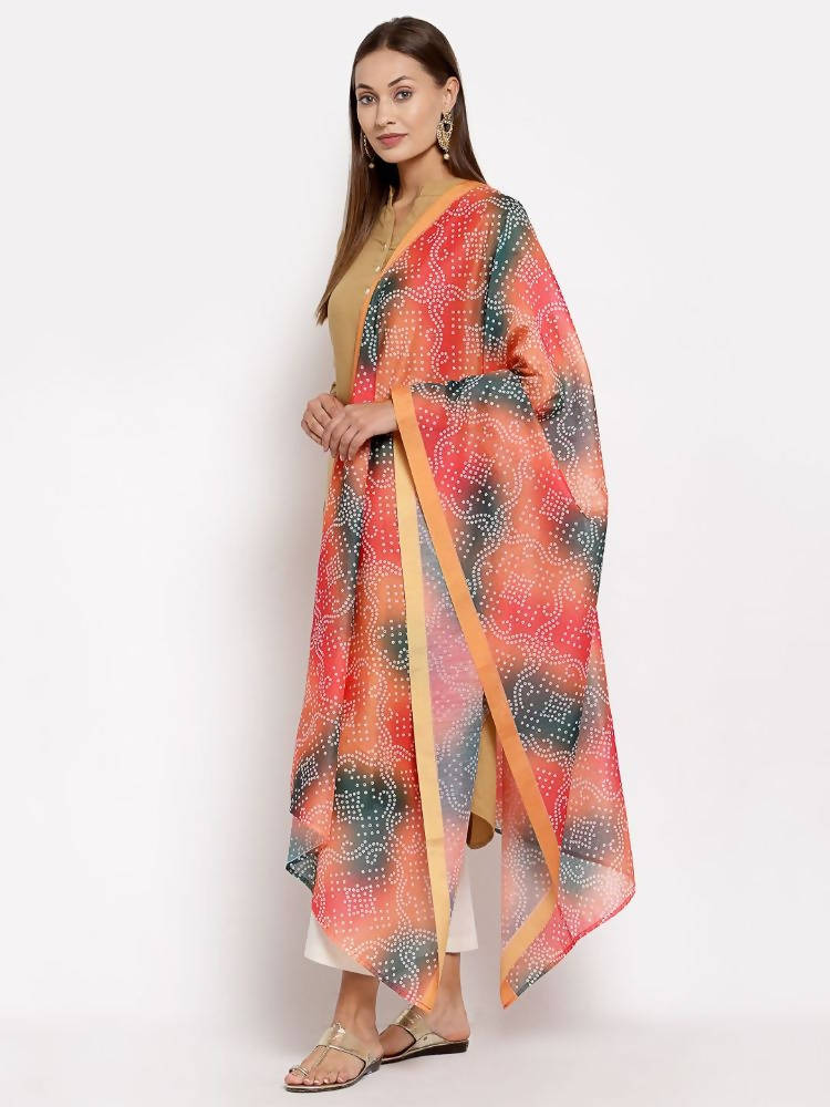 Myshka Women's Beautiful Multi Cotton Print Casual Dupatta | Grocsy