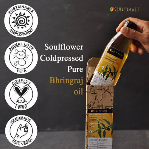 Soulflower Cold Pressed Pure Natural Bhringaraj Oil | Grocsy