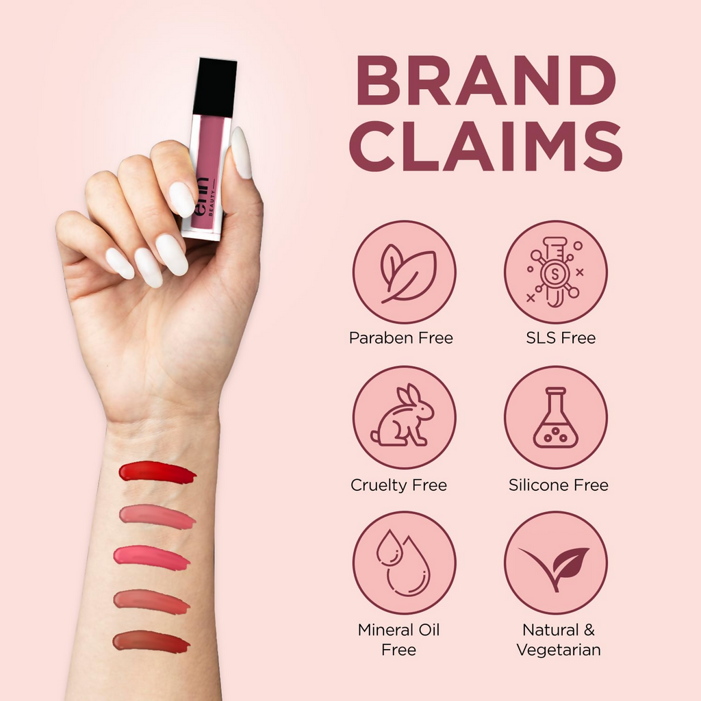 Enn Semi Matte Red Liquid Lipstick - Berry Vodka | Grocsy