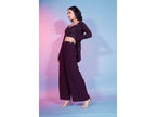 Maroon Georgette Sequence With Thread Designer Co-Ord Set - Flory | Grocsy
