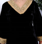 Miravan Women's Black Velvet Dreams Embroidered Co-ord Set | Grocsy