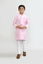 Joban Fashion Cotton Silk Pink Kurta With Straight Fit Pant | Grocsy