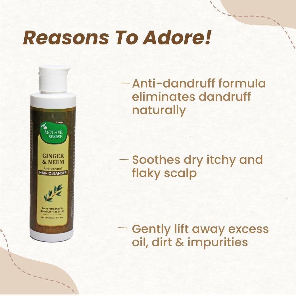 Mother Sparsh Ginger & Neem Anti-Dandruff Hair Cleanser | Grocsy