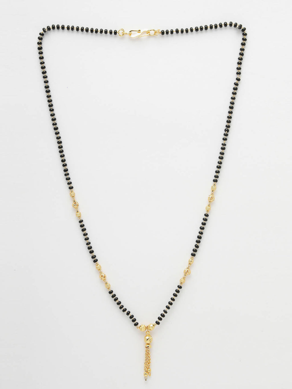 NVR Women Ethnic Gold-Polished Beaded Mangalsutra | Grocsy