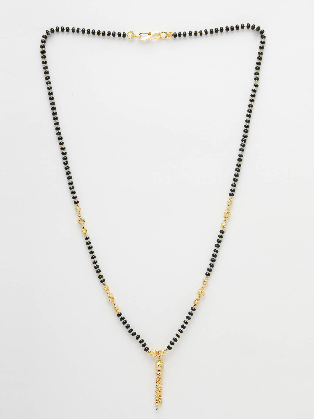 NVR Women Ethnic Gold-Polished Beaded Mangalsutra | Grocsy