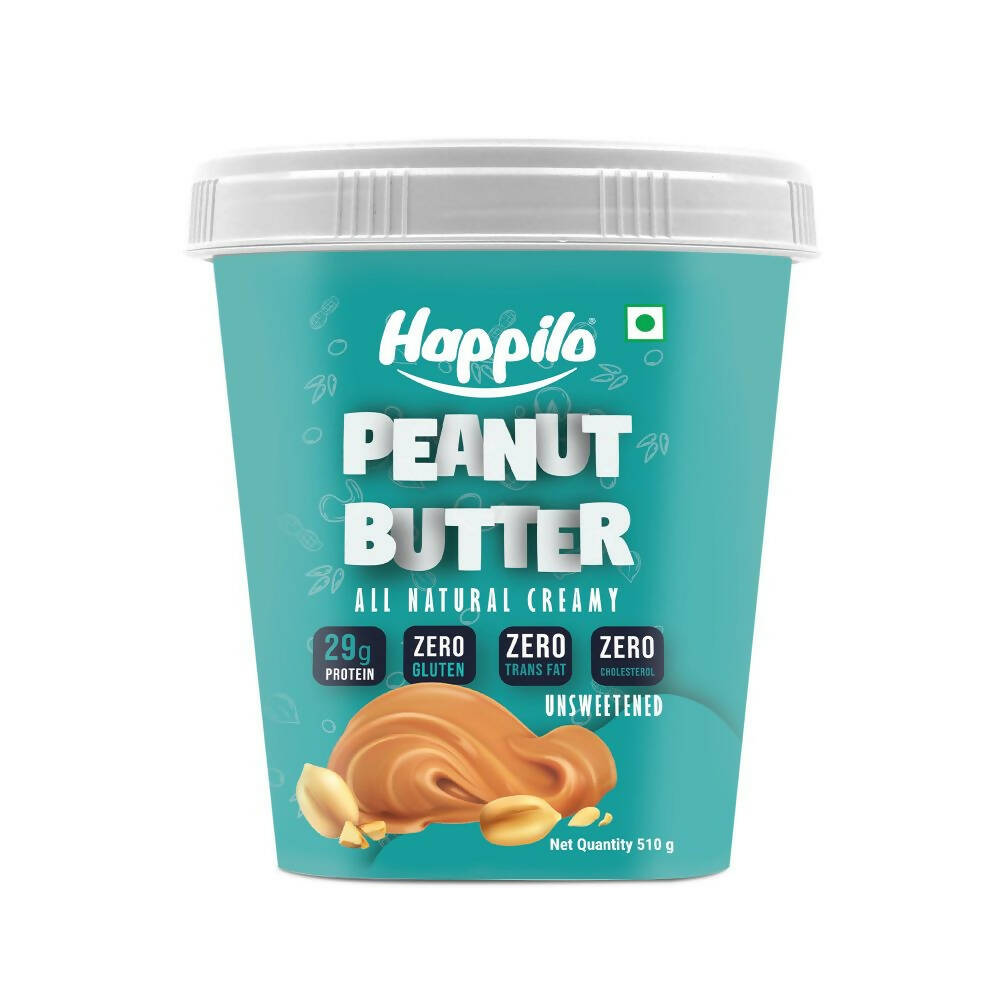 Happilo All Natural Peanut Butter Creamy-Unsweetened | Grocsy