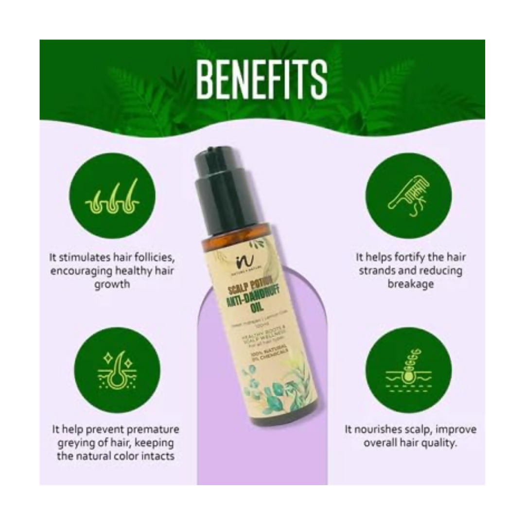 Nature4Nature Scalp Potion Anti-Dandruff Hair Oil | Grocsy