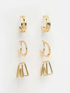 NVR Women Gold-Toned Circular Hoop Earrings | Grocsy
