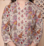 Miravan Womens Multicolor Floral Printed Pure Cotton Kurta And Palazzo With Dupatta Set | Grocsy