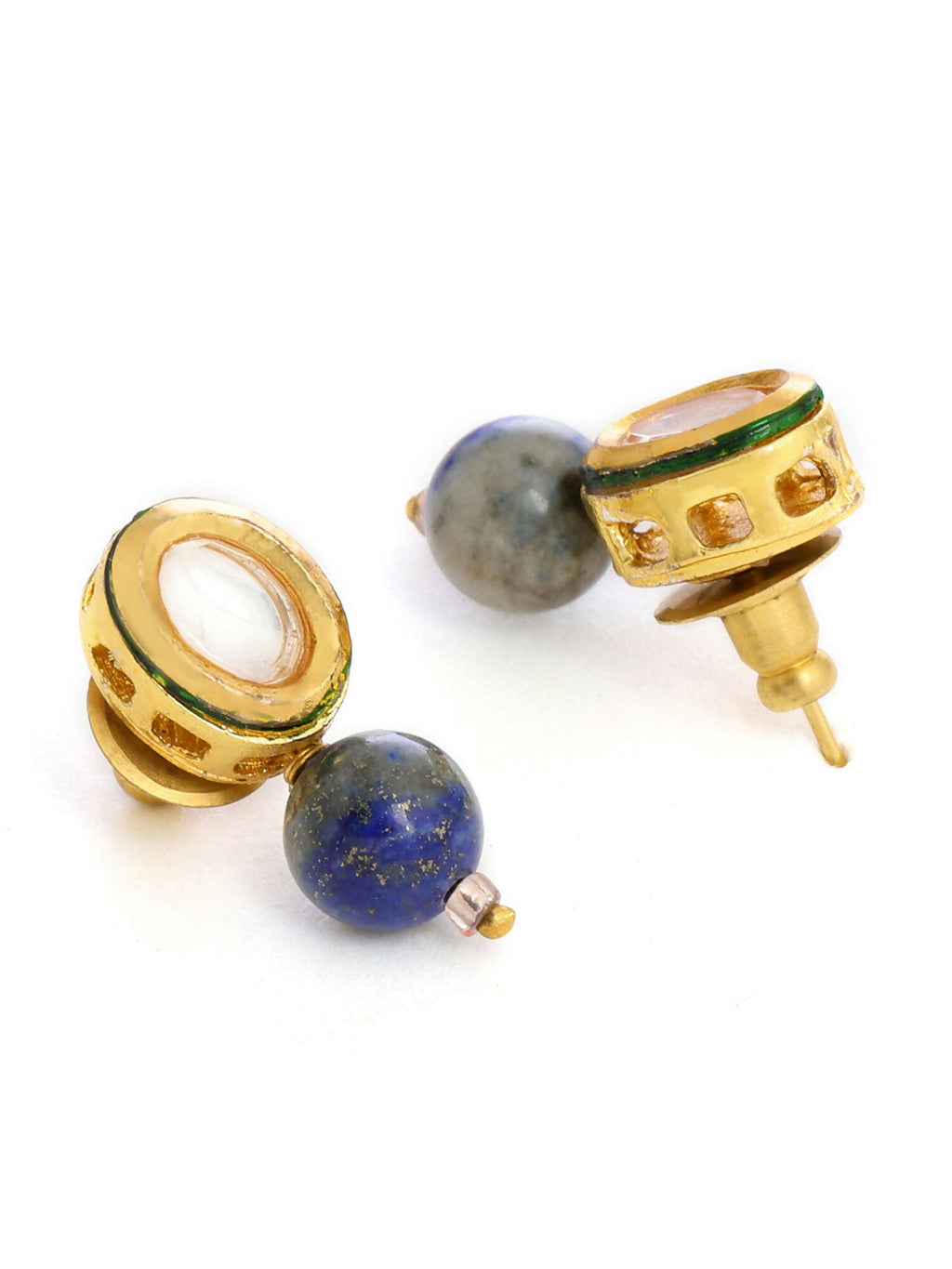 Ruby Raang Blue Lapis Lazuli Kundan Studs | Grocsy
