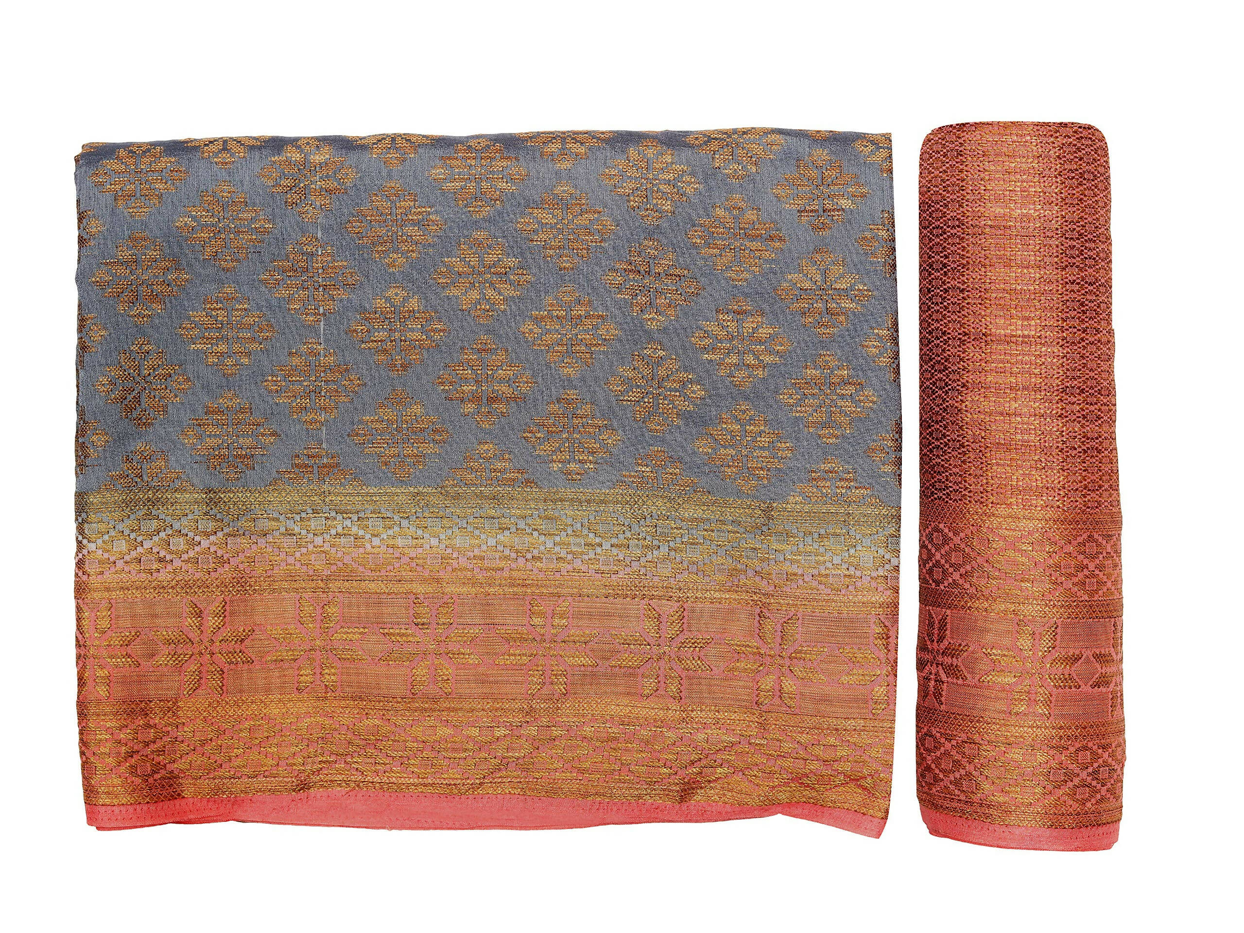 Mimosa Women's Patola Art Silk Grey Saree | Grocsy