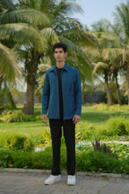 Sleek Teal Blue Shacket by Hilo Design | Grocsy
