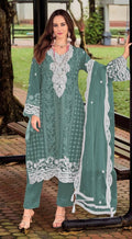 Anaita Blue Silk Stitched Suit with Embroidery Sequins | Grocsy