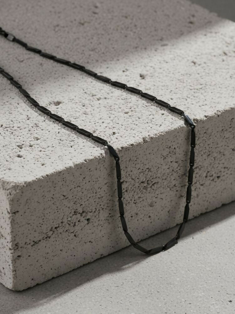 NVR Men's Black Toned Silver plated chain | Grocsy