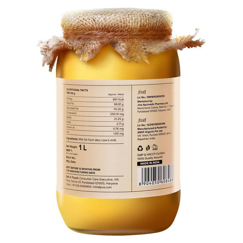 Jiva Ayurveda A2 Gir Cow Ghee | 100% Gir Cow Ghee | Vedic Bilona Method Ghee | Grocsy