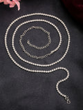 NVR Women's Silver-Plated AD-Studded Kamarbandh Waist Chain | Grocsy