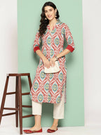 Ahalyaa Women's Traditional wear Kurta - Red | Grocsy