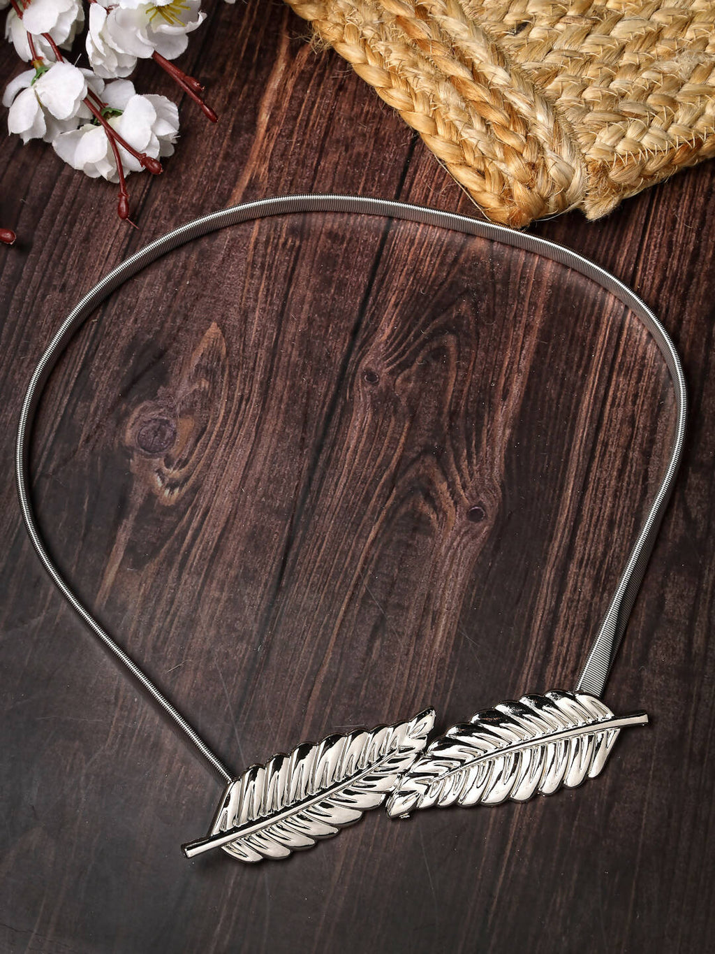 NVR Women Circular Silver Plated Stretchable Metal Belt | Grocsy
