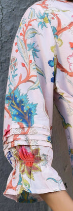 Women's Partywear Designer White & Multi Muslin co-ord set - Stylishta | Grocsy