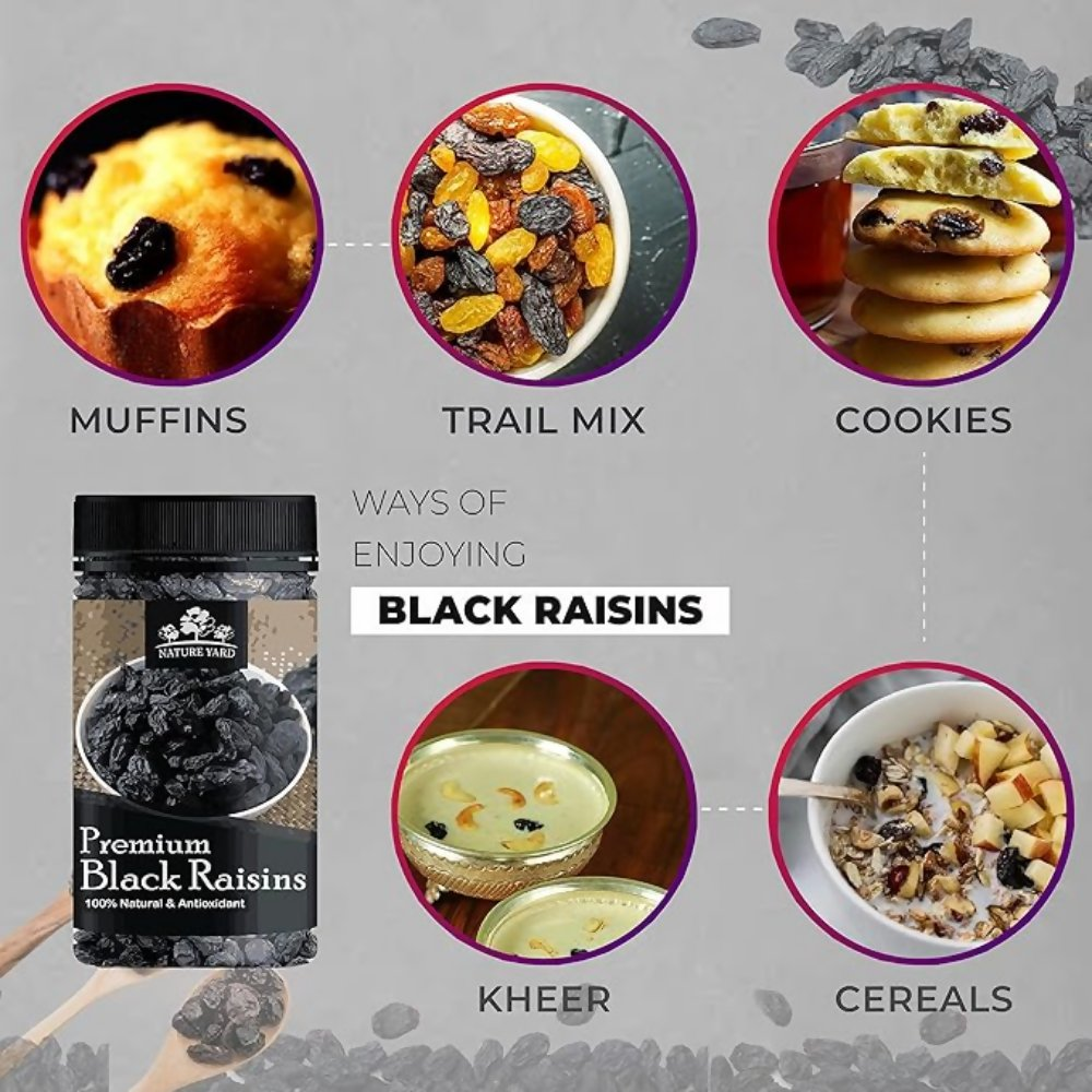 Nature Yard Black Raisins Seedless/kali kismis/kishmish dry fruit | Grocsy