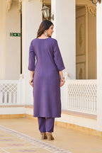 Festive Wear Ethnic Purple vetigun Stitched Suit With Dupatta - Nisha | Grocsy