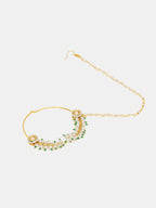 Ruby Raang 22k Gold Polished Kundan Maharani Nose Ring (Clip On) | Grocsy