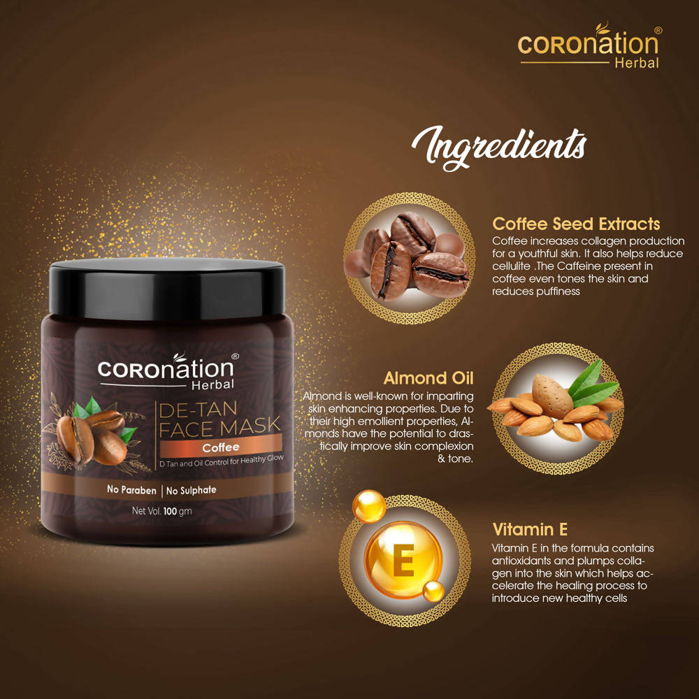 Coronation Herbal Coffee De-Tan Face Mask | Grocsy