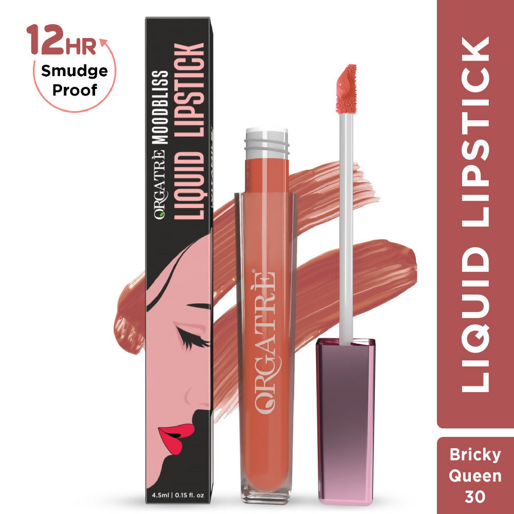 Orgatre Moodbliss Waterproof Glossy Liquid Lipstick - Bricky Queen | Grocsy
