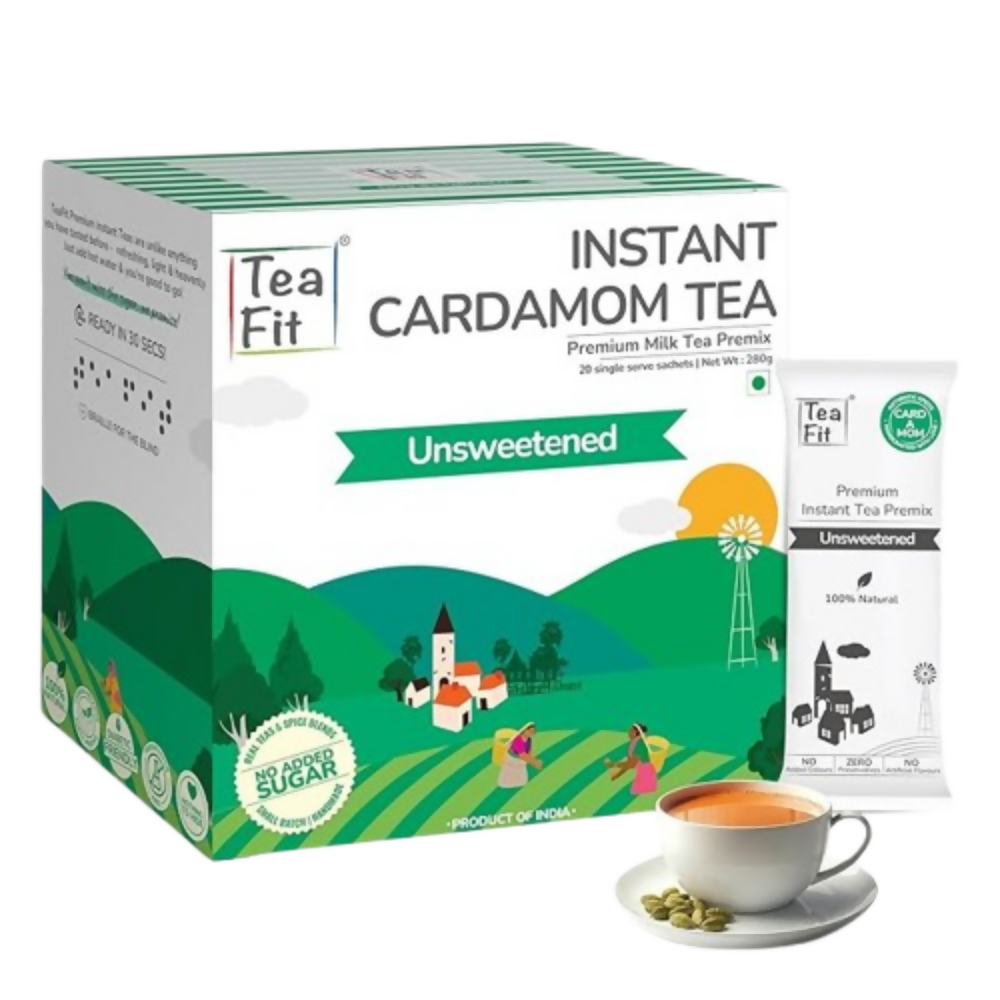 TeaFit Premium NO SUGAR Instant Cardamom Tea Premix | Grocsy