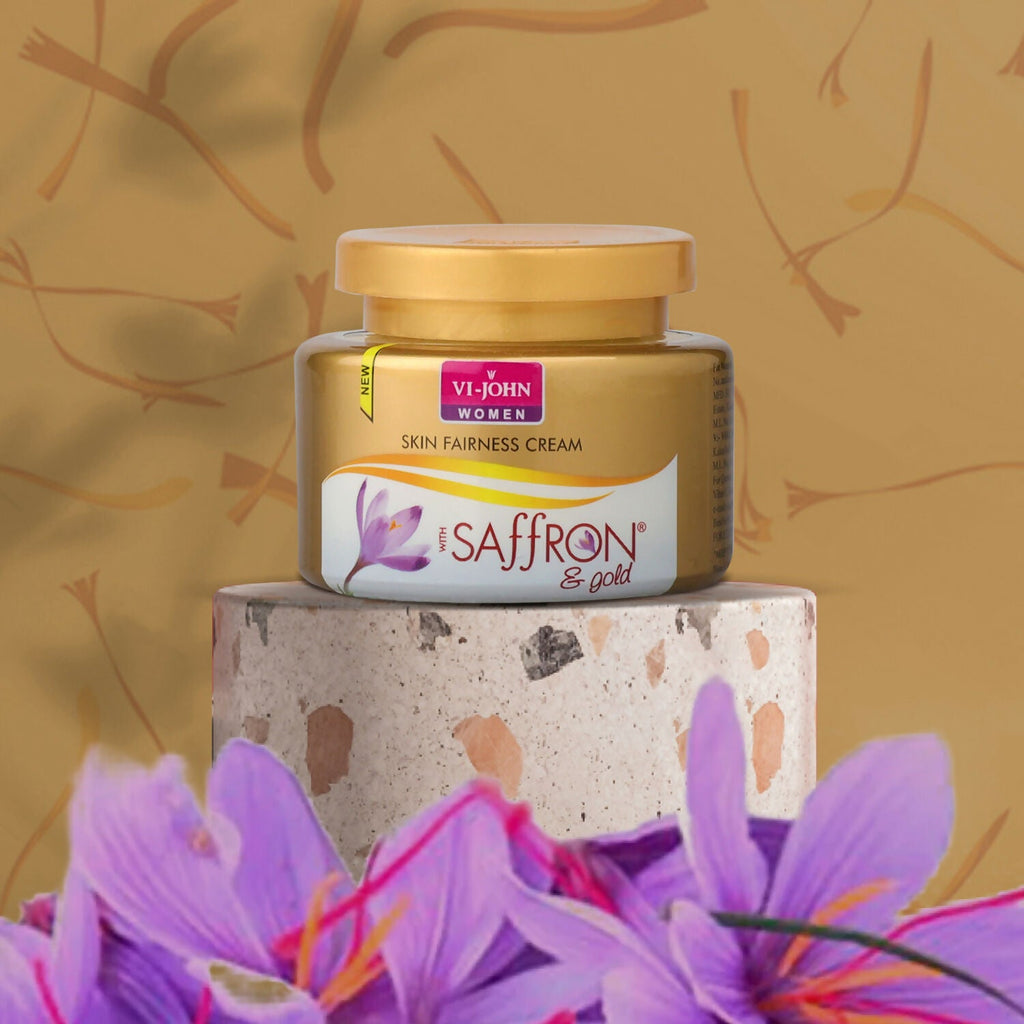 VI-JOHN Saffron Gold Skin Fairness Cream with Vitamin E & Mulberry Extracts | Grocsy