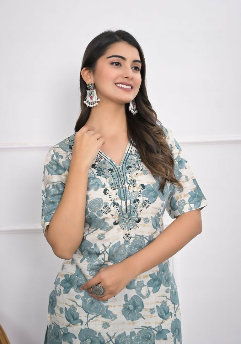 Festive Wear Ethnic Off White chanderi Stitched Suit - Anbazaar | Grocsy