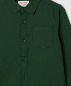 Manet Boys Full Sleeves Solid Shirt - Green | Grocsy