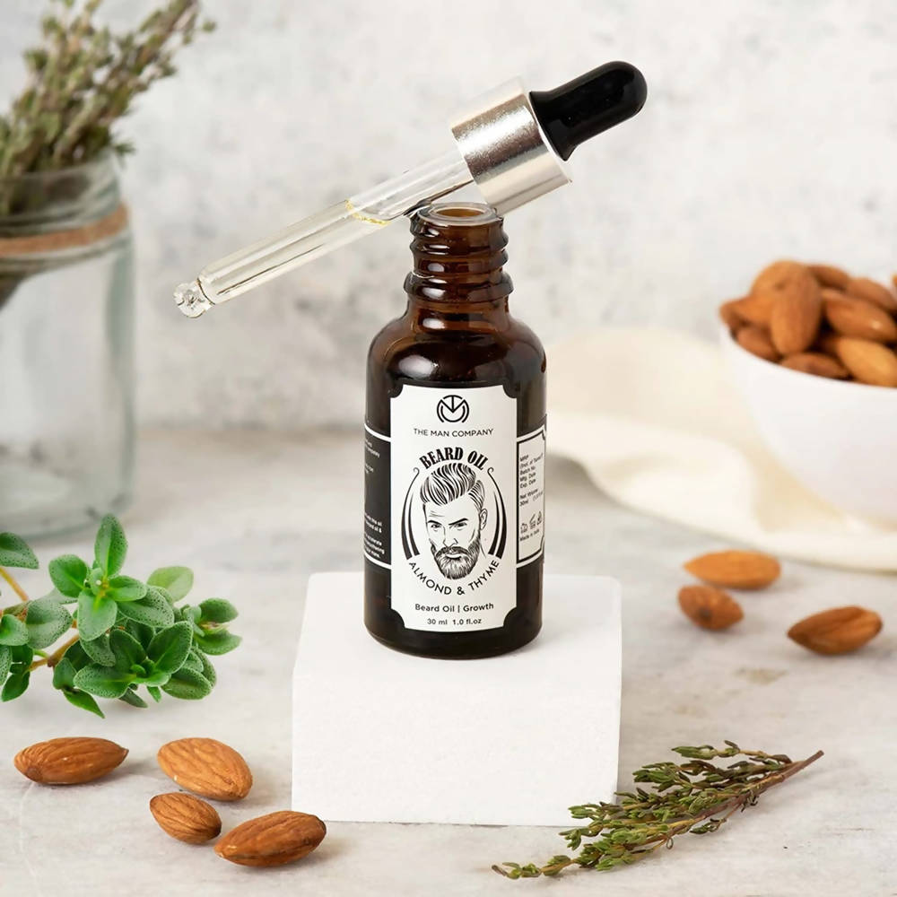 The Man Company Beard Growth Oil With Almond & Thyme | Grocsy