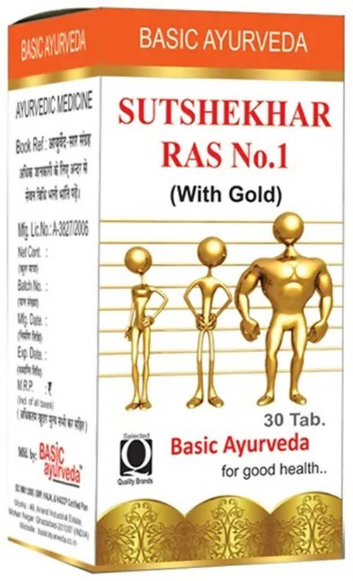 Basic Ayurveda Sutshekhar Ras No.1 (With Gold) Tablets | Grocsy