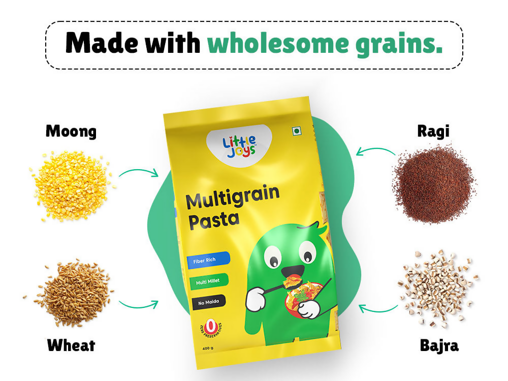 Little Joys Tomato Sauce Squeeze + Multigrain Pasta Combo | Grocsy