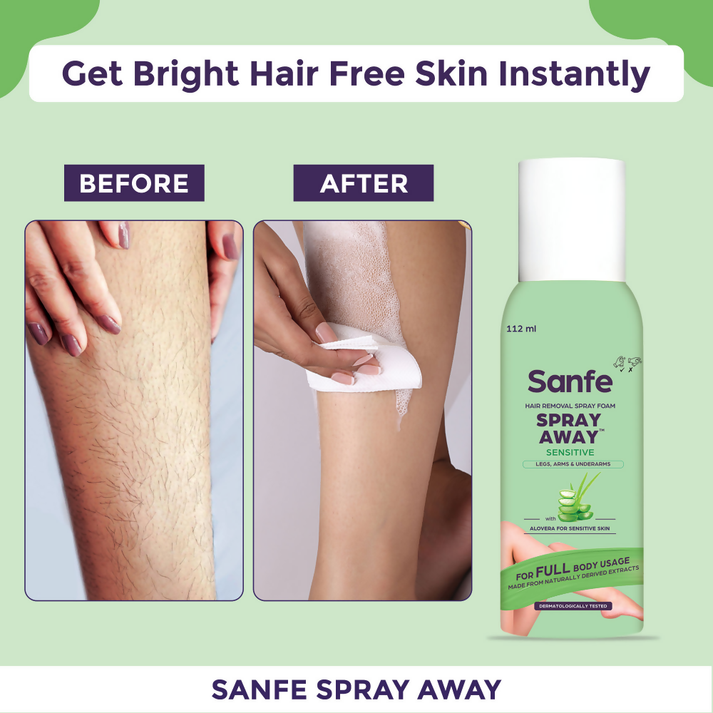 Sanfe Hair Removal Spray Foam Spray Away Sensitive | Grocsy