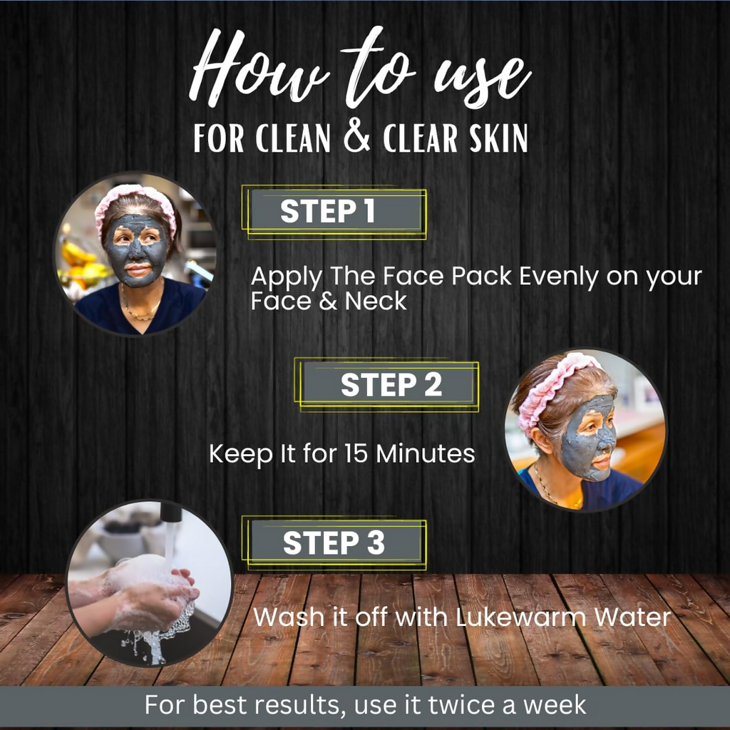 Veda Harvest Charcoal Face Pack With Activated Charcoal For Skin Detoxification | Grocsy