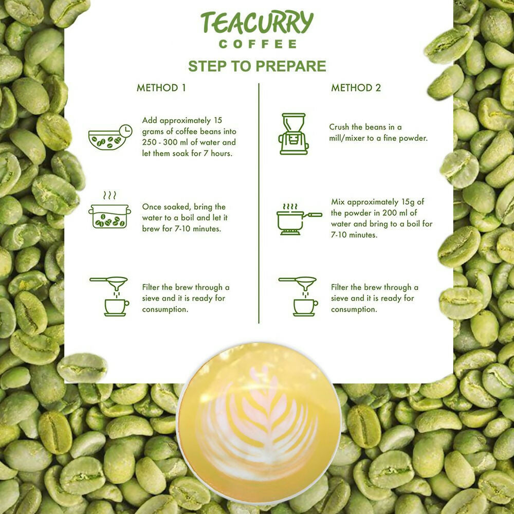 Teacurry Arabica Green Coffee Bean (Raw Whole Beans, 100% Arabica, Unroasted) | Grocsy