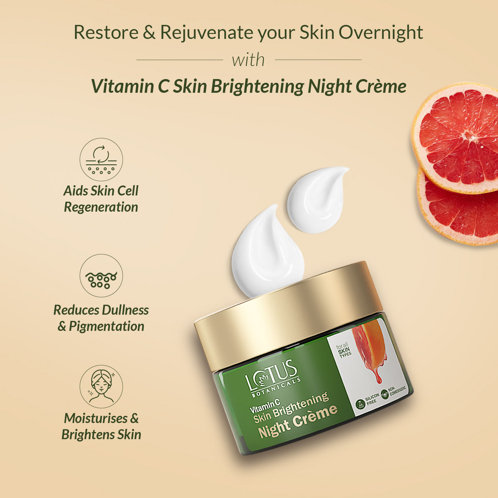 Lotus Botanicals Skin Brightening Night Cream | Grocsy