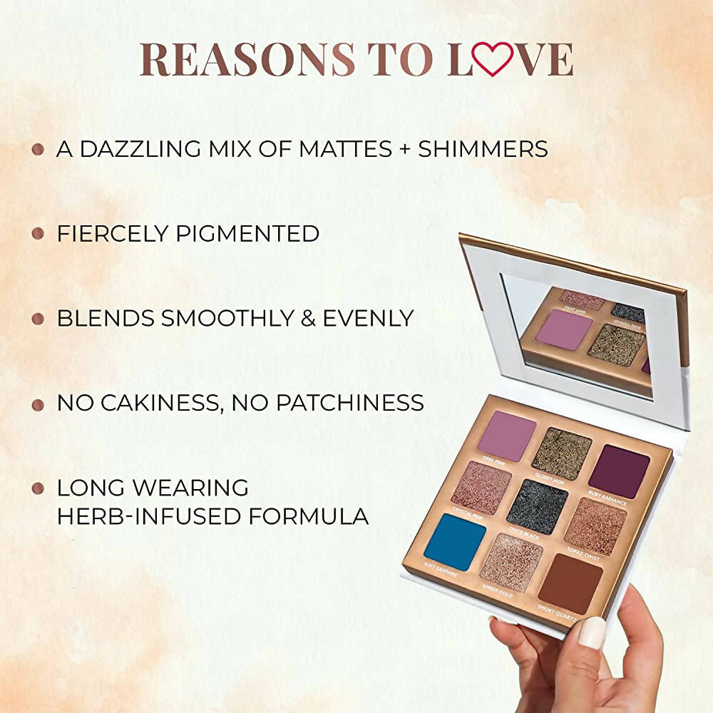 Just Herbs Eyeshadow Palette 9 in 1 Long Lasting Blendable Eye Makeup Palette (Sunshine - Day Palette) | Grocsy