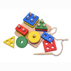 Nesta Toys Shape Sorter | Stacker | Lacing Toy - Multicolor | Grocsy